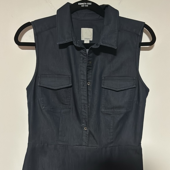 Halogen Dark Blue Denim Dress Pockets S 4 - Picture 2 of 5